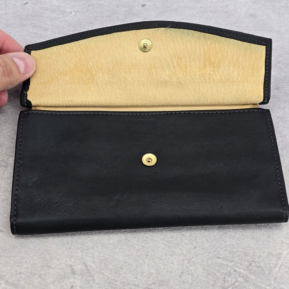 Vintage Ladies Pierre Cardin‎ Boutique Leather Long Bifold Kiss Lock Wallet - Picture 6 of 14